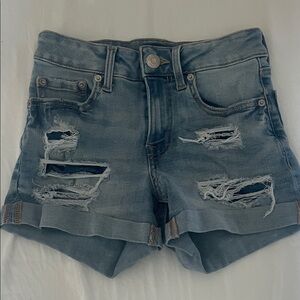 Aeropostale Light Blue Distressed Jean Shorts